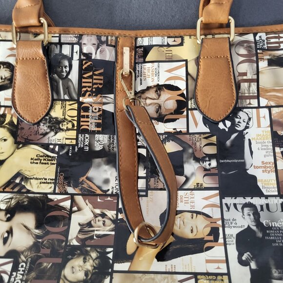 VOGUE Magazine Print Tote Purse IT Bag Actors Models Kate Moss Daniel Craig - Picture 4 of 14